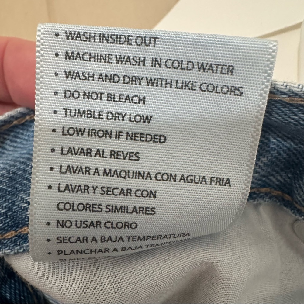 NWT KanCan Leandra High Rise Crossover Shorts Denim Raw Hem Women's XL *Flaw* - Picture 13 of 16